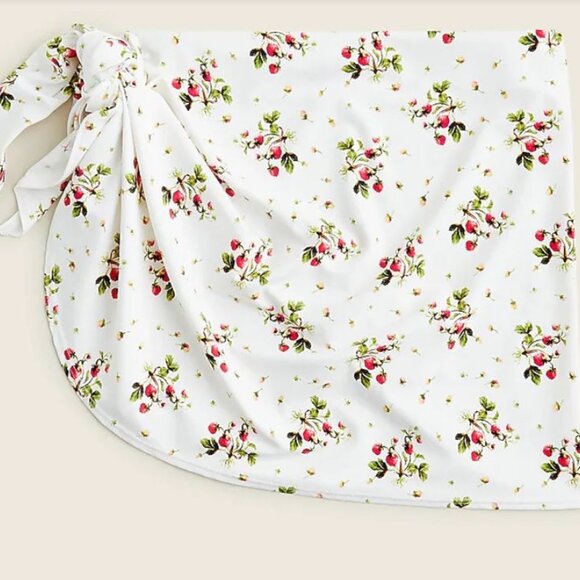 J. CREW RE-IMAGINED Size Small Medium Swim Sarong Strawberry Floral Cover-Up - Picture 1 of 9